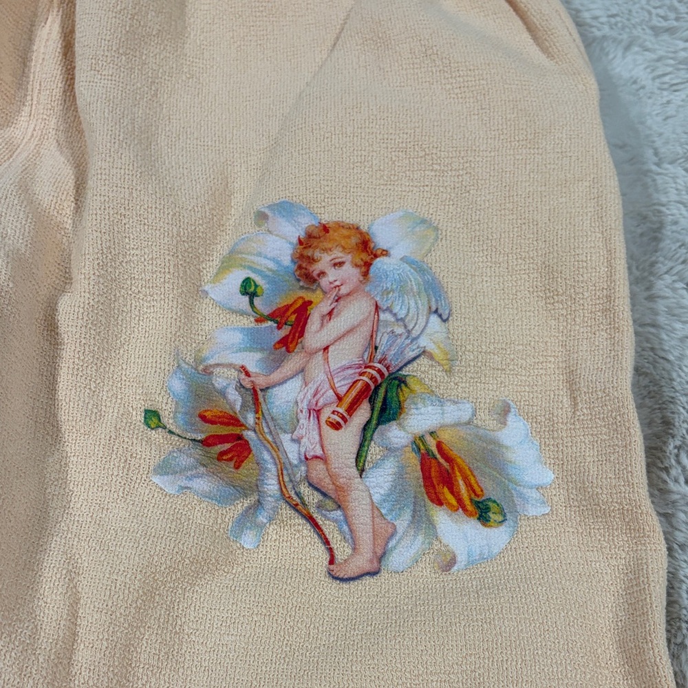 Boys Lie Peach cherub waffle Joggers “I am not wear you left me”  size Medium - Picture 7 of 7